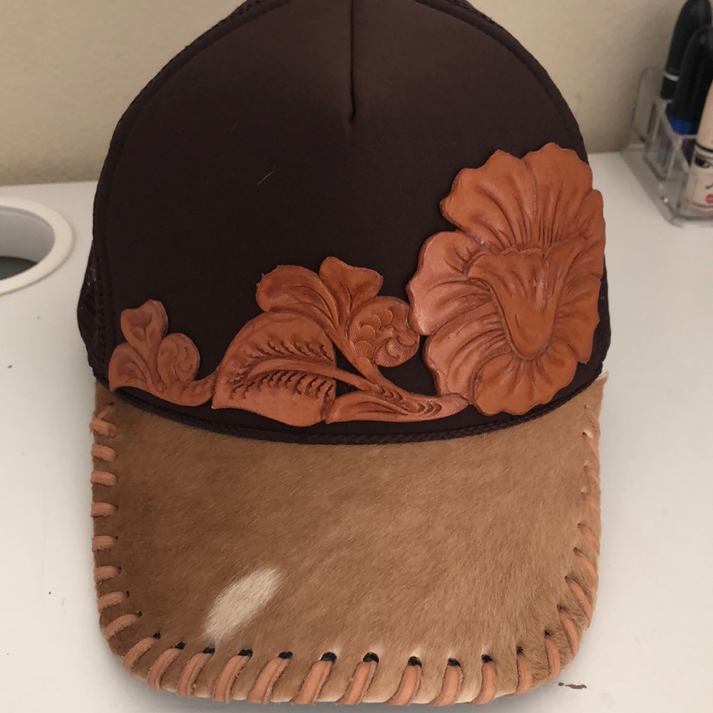 Cow leather hat